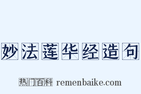 妙法莲华经造句是什么意思的图片